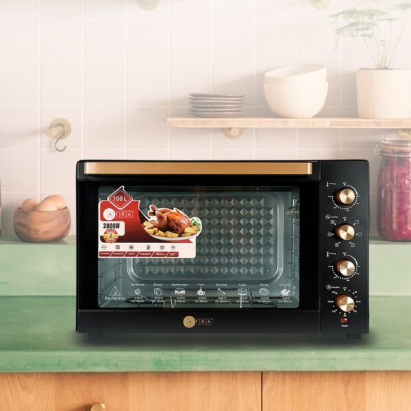 AFRA 100L Electric Oven Toaster – 2800W, Rotisserie, Convection, 7 Functions – AF-1028OTBK - Image 7