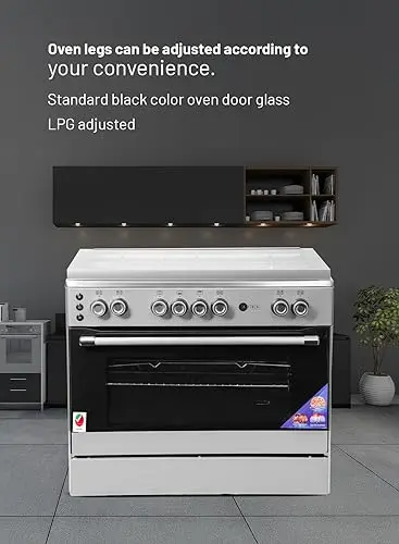 AFRA Free Standing Gas Oven 90x60cm – 5 Burners, Double Oven Burners, AF-90 - Image 2