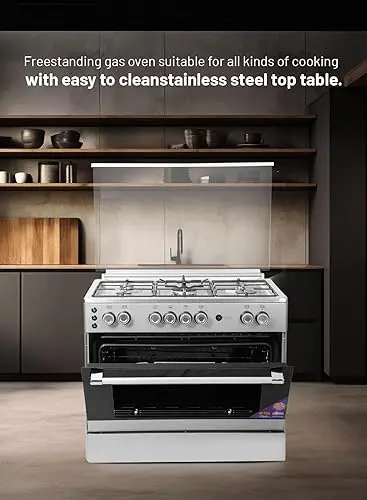 AFRA Free Standing Gas Oven 90x60cm – 5 Burners, Double Oven Burners, AF-90 - Image 4