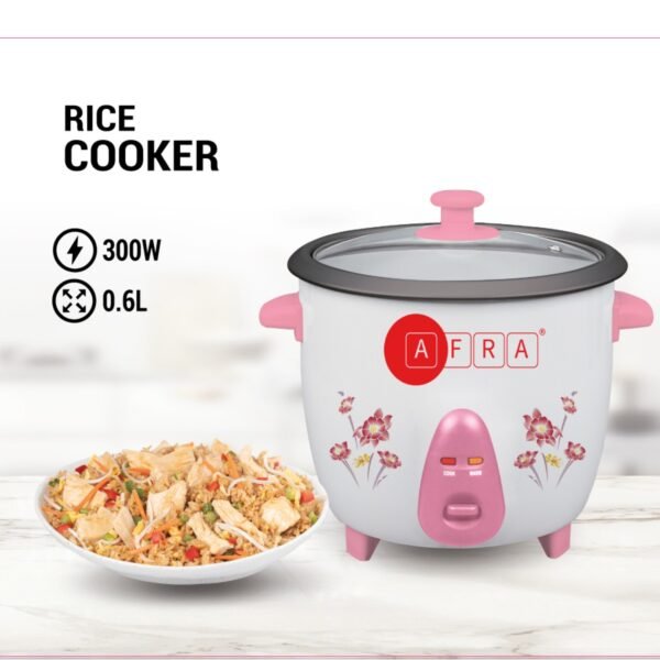 AFRA Rice Cooker 0.6L – Non-Stick Coating, 300W, Keep-Warm Function – AF-0630RCWT - Image 5