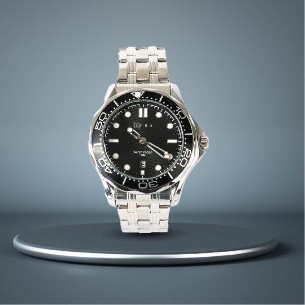 AFRA Navigator Gents Watch | Silver Case | Black Dial | Silver Bracelet | AF11703 - Image 5