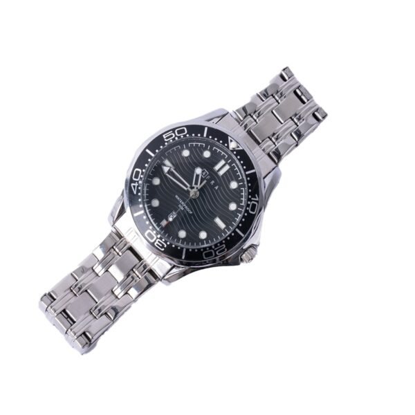 AFRA Navigator Gents Watch | Silver Case | Black Dial | Silver Bracelet | AF11703 - Image 2