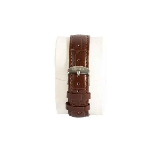 AFRA Elemental Gents Watch | Rose Gold Case | White Dial | Brown Leather Strap | AF11801 - Image 3