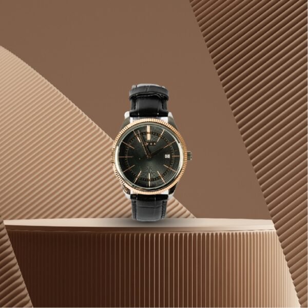 AFRA Elemental Gents Watch | Rose Gold Case | Black Dial | Black Leather Strap | AF11802 - Image 4