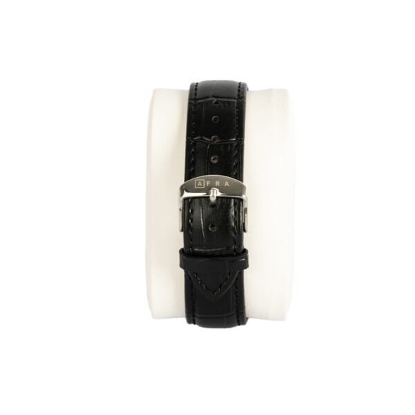 AFRA Elemental Gents Watch | Silver Case | Black Dial | Black Leather Strap | AF11804 - Image 3
