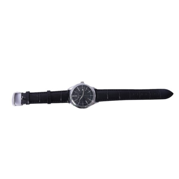 AFRA Elemental Gents Watch | Silver Case | Black Dial | Black Leather Strap | AF11804 - Image 2