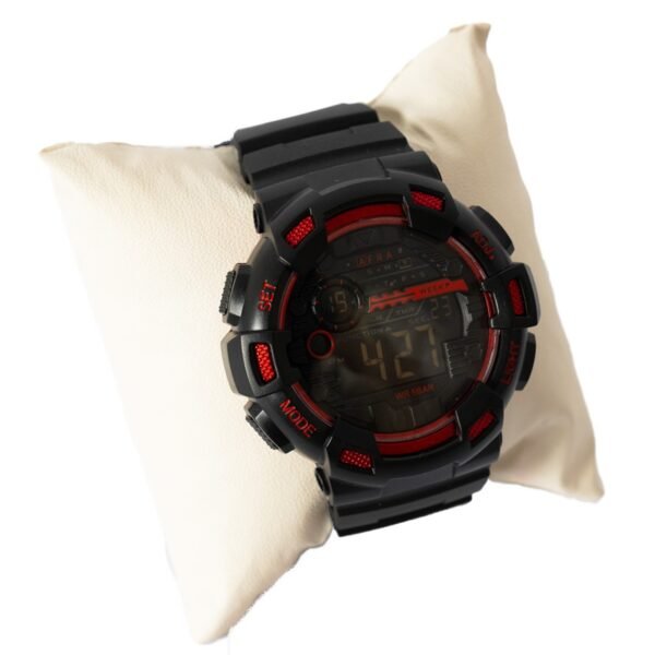 AFRA Highlander Gents Watch | Black/Red Case | Black Dial | PU Strap | Model AF12001 - Image 4
