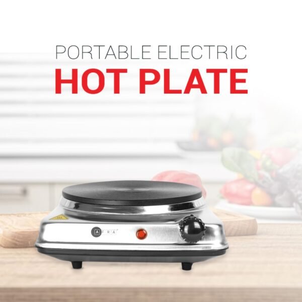 AFRA Single Electric Hotplate 1500W – Thermostatic Control, Stainless Steel – AF-1500HPSS - Image 3