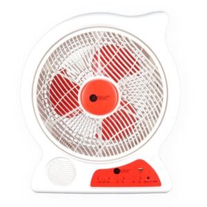 AFRA 12-Inch Rechargeable Fan, 6V 4.5Ah, LED Light, USB Ports, Low Noise – AF-2301RECF, 2-Year Warranty
