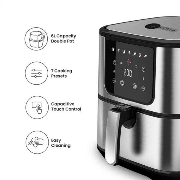 AFRA Air Fryer 1800W – 5.5L Capacity, Adjustable Temp, Cool Touch, AF-5518AFSS - Image 5