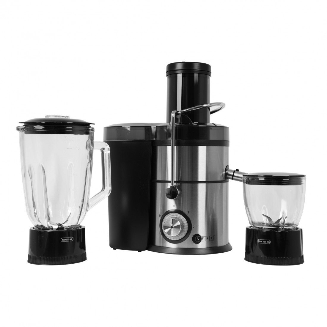 AFRA 4-in-1 Juicer & Blender, 1.5L Glass Jar, Meat Chopper, Grinder, 5 Speeds – AF-800JCBK - Image 4