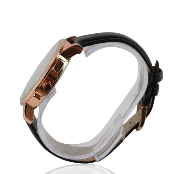 AFRA Dazzler Gents Watch | Rose Gold Case | White Dial | Black Leather Strap | AF10301 - Image 3