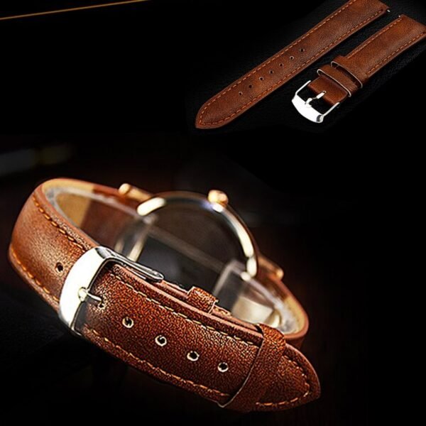 AFRA Triton Gents Watch | Rose Gold Case | White Dial | Brown Leather Strap | Model AF10801 - Image 2