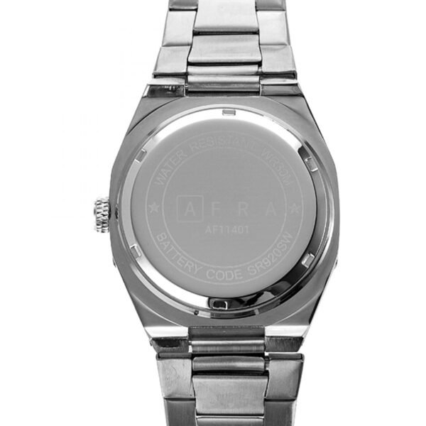 AFRA Octavian Gents Watch | Silver Case | White Dial | Silver Bracelet | Model AF11401 - Image 2