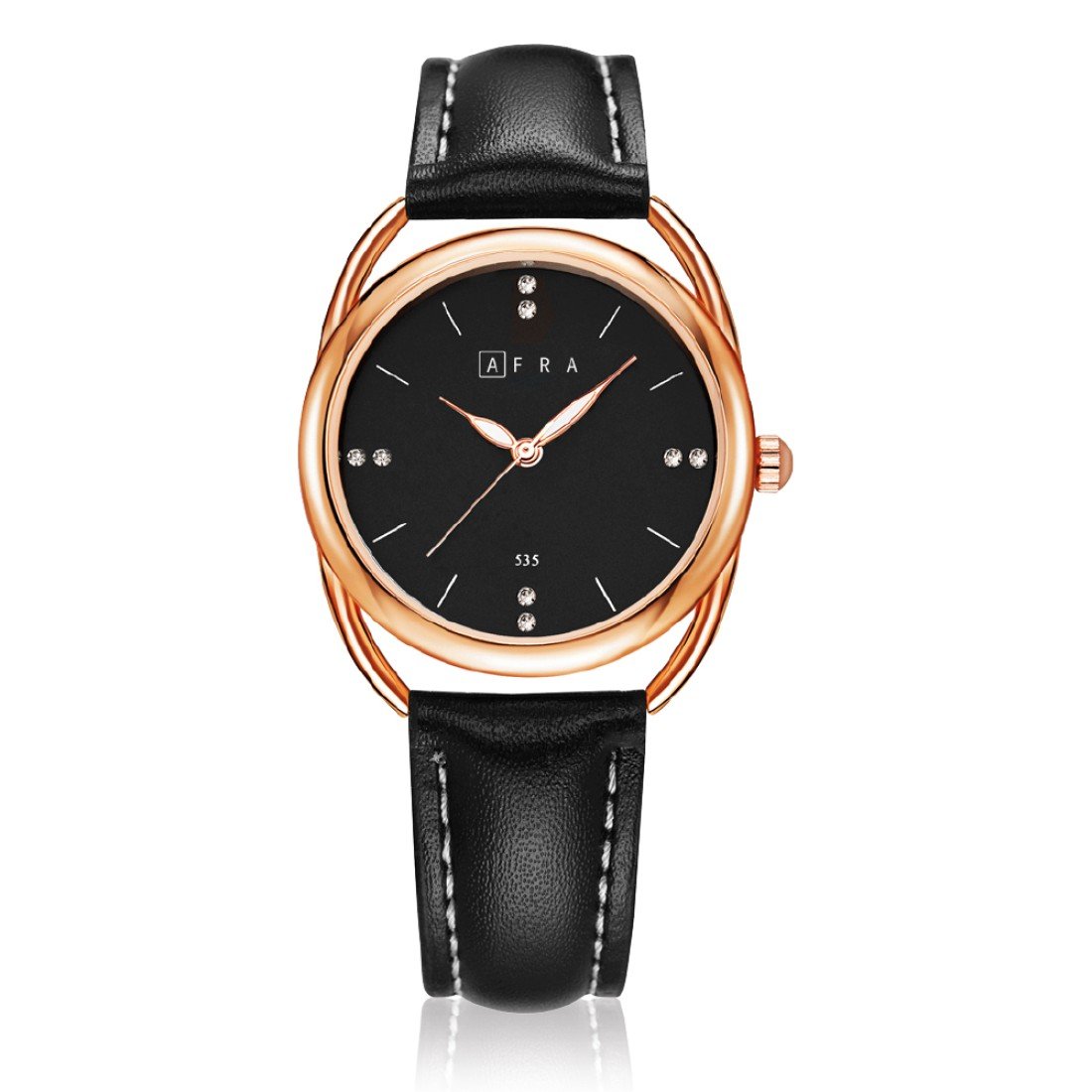 AFRA Carina Ladies Watch | Lightweight Rose Gold Case | Leather Strap | Water Resistant 30m | AF20103