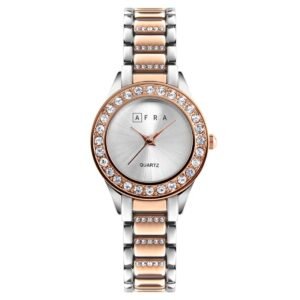 AFRA Shein Ladies Watch | Rose Gold/Silver Case | Silver Dial | Two-Tone Bracelet | AF21103