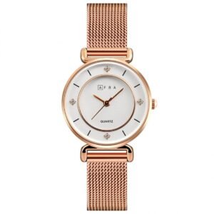 AFRA Shae Ladies Watch | Rose Gold Case | White Dial | Rose Gold Mesh Bracelet | AF21503