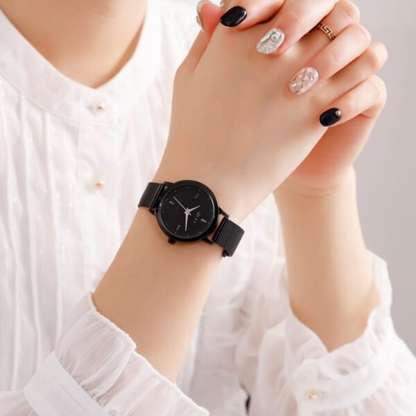 AFRA Avril Ladies Watch | Black Case | Black Dial | Black Mesh Bracelet | Elegant Timepiece | AF21803 - Image 2