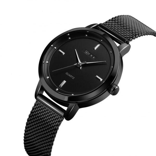 AFRA Avril Ladies Watch | Black Case | Black Dial | Black Mesh Bracelet | Elegant Timepiece | AF21803 - Image 4