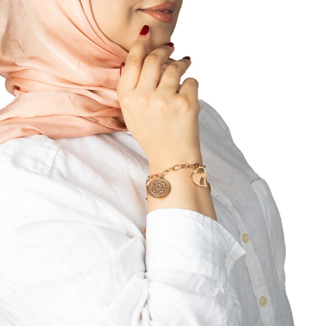 AFRA JEW Tree Bracelet | Rose Gold Stainless Steel | Tree of Life Charm | Elegant Symbolic Jewelry | AFJ12004B - Image 5