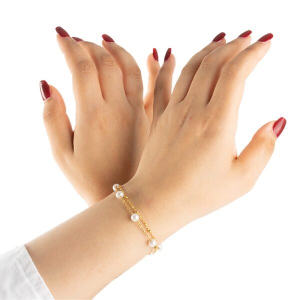 AFRA JEW Pearlet Bracelet | Gold Stainless Steel | Elegant Pearl Charm | Classic Women’s Jewelry | AFJ15004B - Image 7