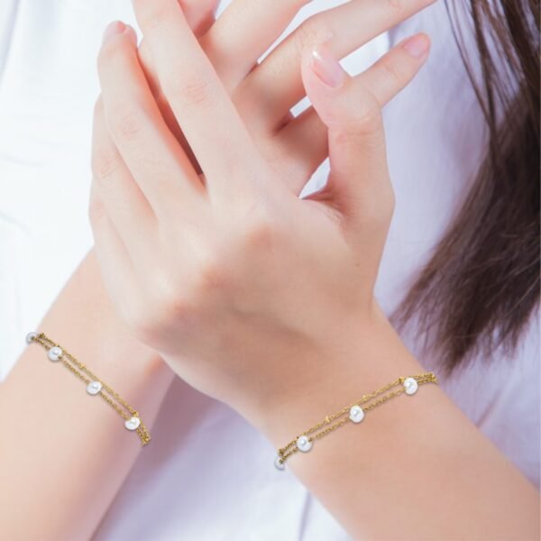 AFRA JEW Pearlet Bracelet | Gold Stainless Steel | Elegant Pearl Charm | Classic Women’s Jewelry | AFJ15004B - Image 6