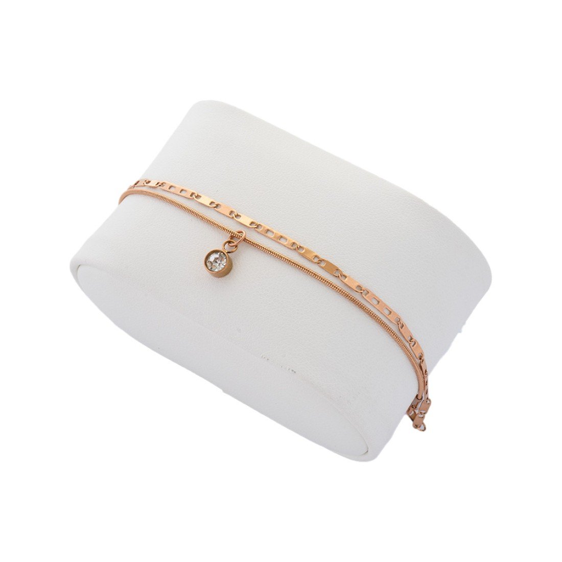 AFRA JEW Trinket Anklet | Rosegold Stainless Steel | Elegant Minimal Charm | AFJ24003A - Image 3