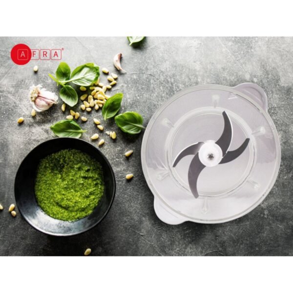 AFRA 400W Compact Chopper – 2.5L Glass Jar, Stainless Steel Blades, Powerful Motor – AF-400CHSS - Image 3