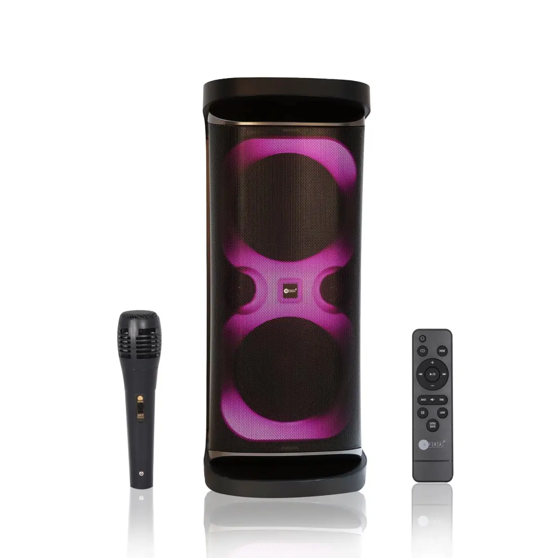 AFRA Party Speaker | 120W Output | LED Lights | Karaoke Mic | 7000mAh Battery | AF-120PSBK