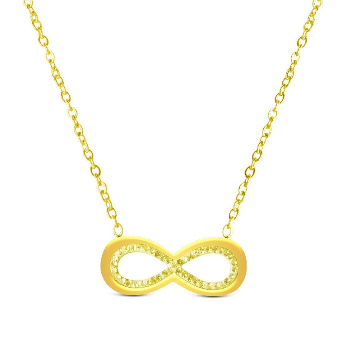 AFRA JEW Infinite Necklace | Gold Stainless Steel | Infinity Symbol Pendant | AFJ70002N
