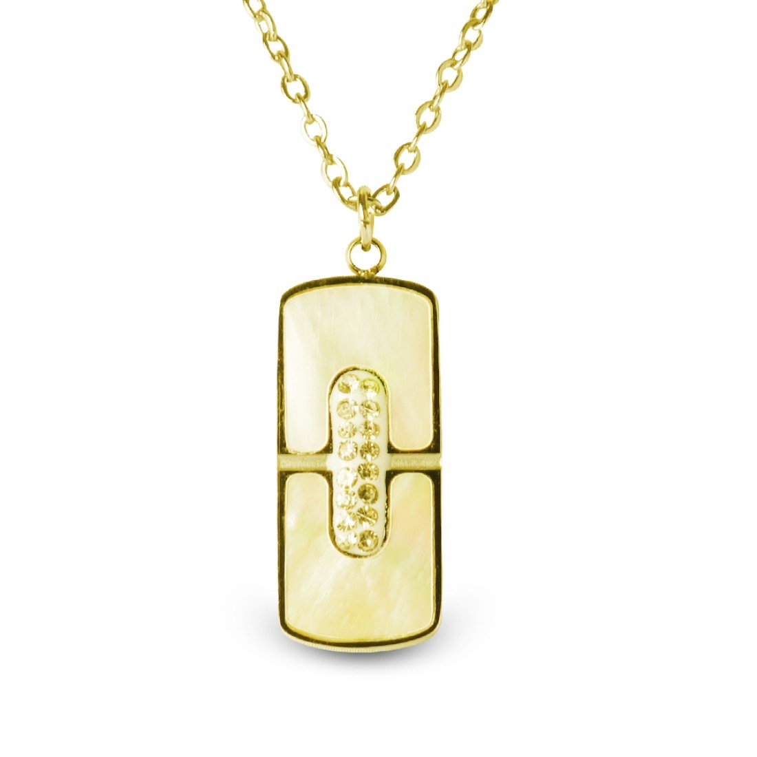 AFRA JEW Glaze Necklace | Gold Stainless Steel | Elegant Shimmer Finish | AFJ10003N