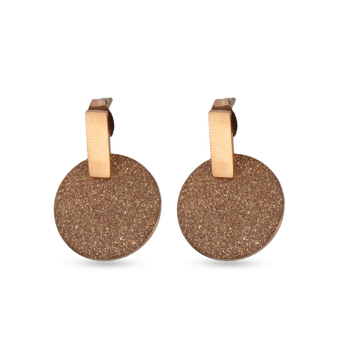 AFRA JEW Frost Earrings | Rose Gold Stainless Steel | Textured Drop Design | Statement Jewelry AFJ21003E