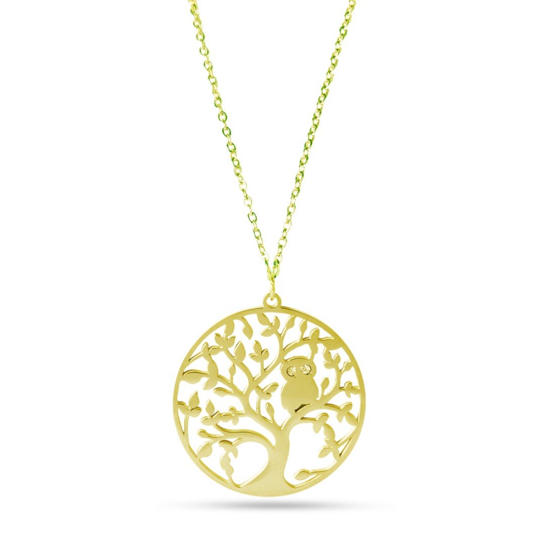 AFRA JEW Tree Necklace | Gold Stainless Steel | Tree of Life Pendant | AFJ12002N
