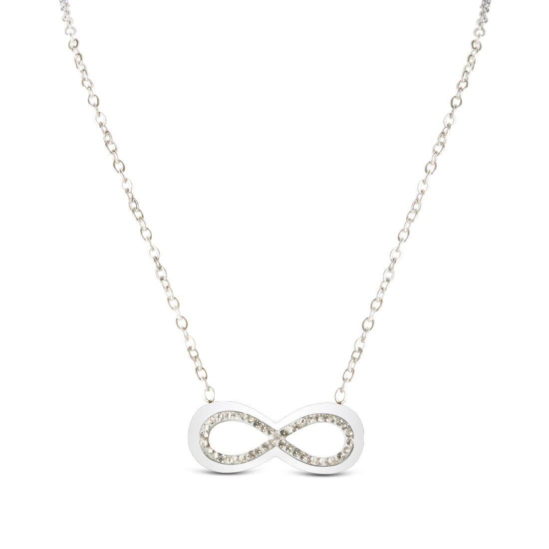 AFRA JEW Infinite Necklace | Silver Stainless Steel | Infinity Symbol Pendant | AFJ70001N - Image 3