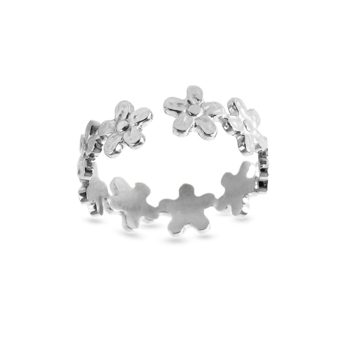 AFRA JEW Daisy Ring | Silver Stainless Steel | Floral Charm | Elegant Women’s Jewelry AFJ19003R