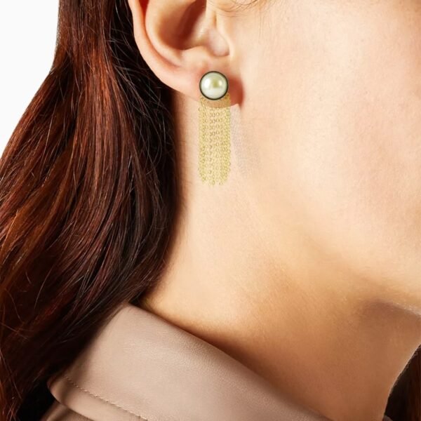AFRA JEW Pearlet Earrings | Gold Stainless Steel | Pearl Charm Design | Elegant Women’s Jewelry AFJ15006E - Image 3