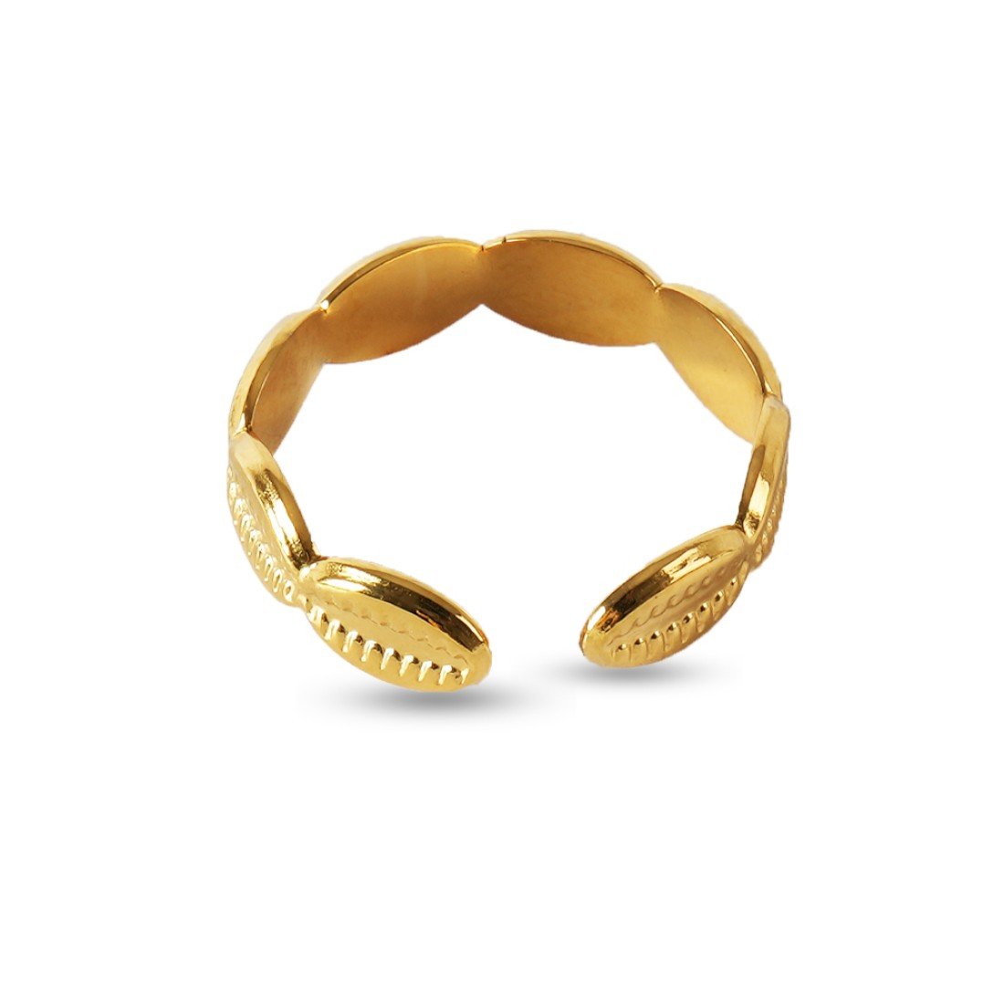 AFRA JEW Palmette Ring | Gold Stainless Steel | Leaf Charm Design | Elegant Women’s Jewelry AFJ80008R - Image 2