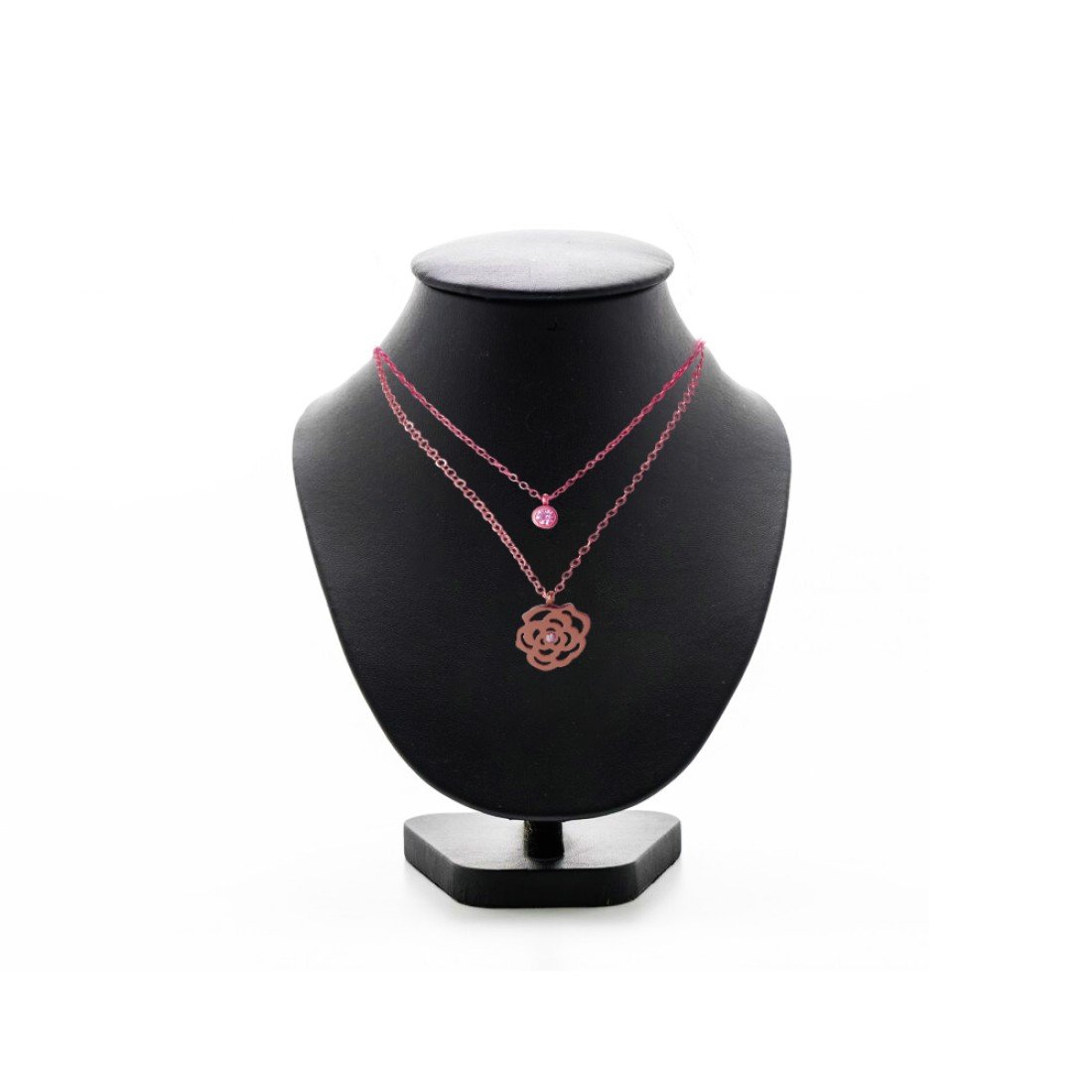 AFRA JEW Rosette Necklace | Gold Stainless Steel | Floral Charm Pendant | AFJ13001N - Image 2