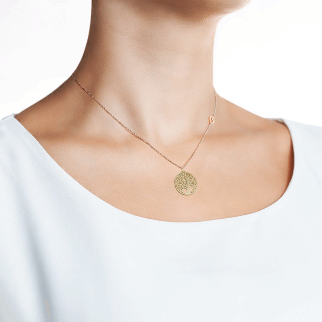 AFRA JEW Tree Necklace | Gold Stainless Steel | Tree of Life Pendant | AFJ12002N - Image 2