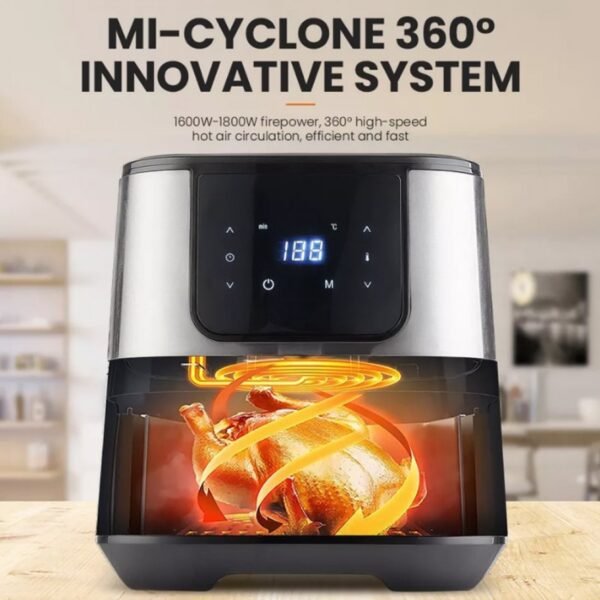 AFRA Air Fryer 1800W – 5.5L Capacity, Adjustable Temp, Cool Touch, AF-5518AFSS - Image 3