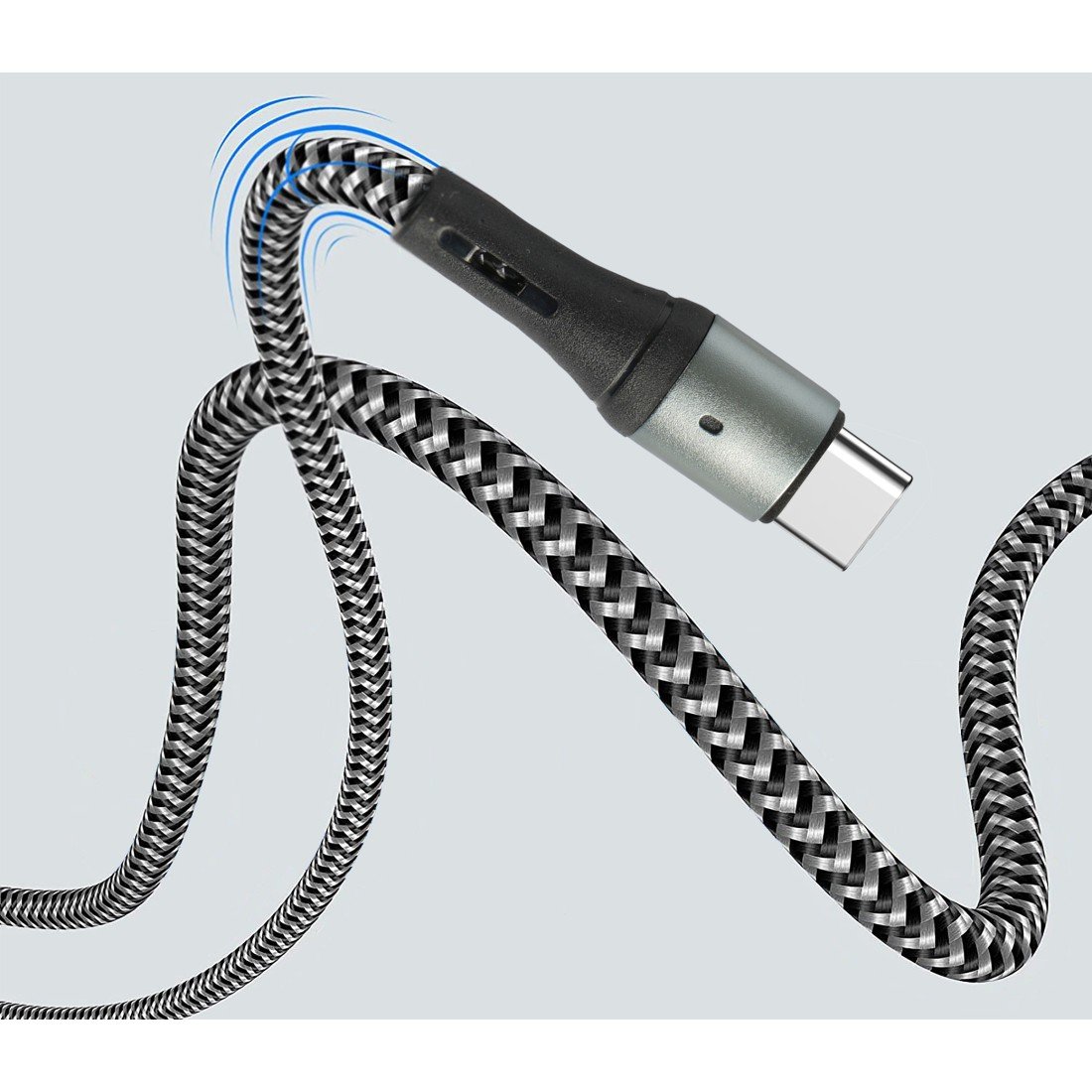 AFRA USB Charging Cable AF-0003TYPC – 2.4A, Nylon-Braided, USB A to Type-C, Tangle-Free & LED - Image 2