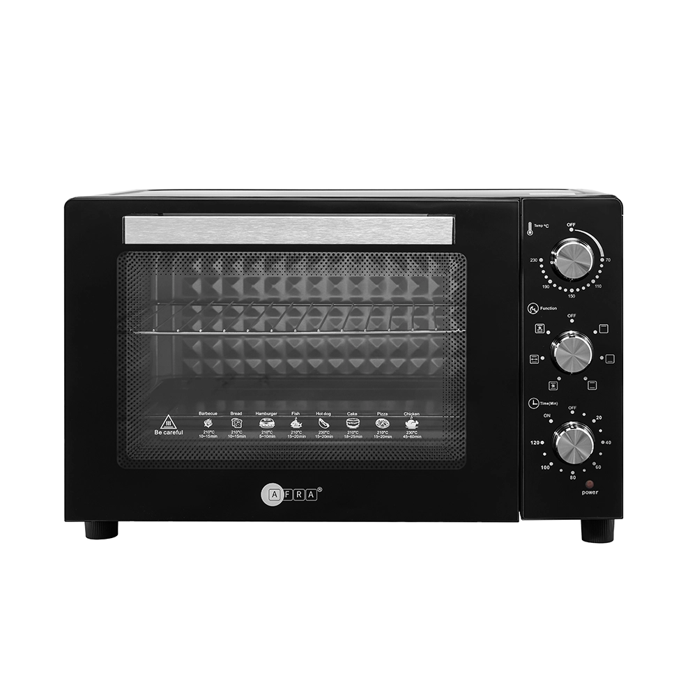 AFRA Toaster Oven - 45L, 1700W, Adjustable Temperature, Black