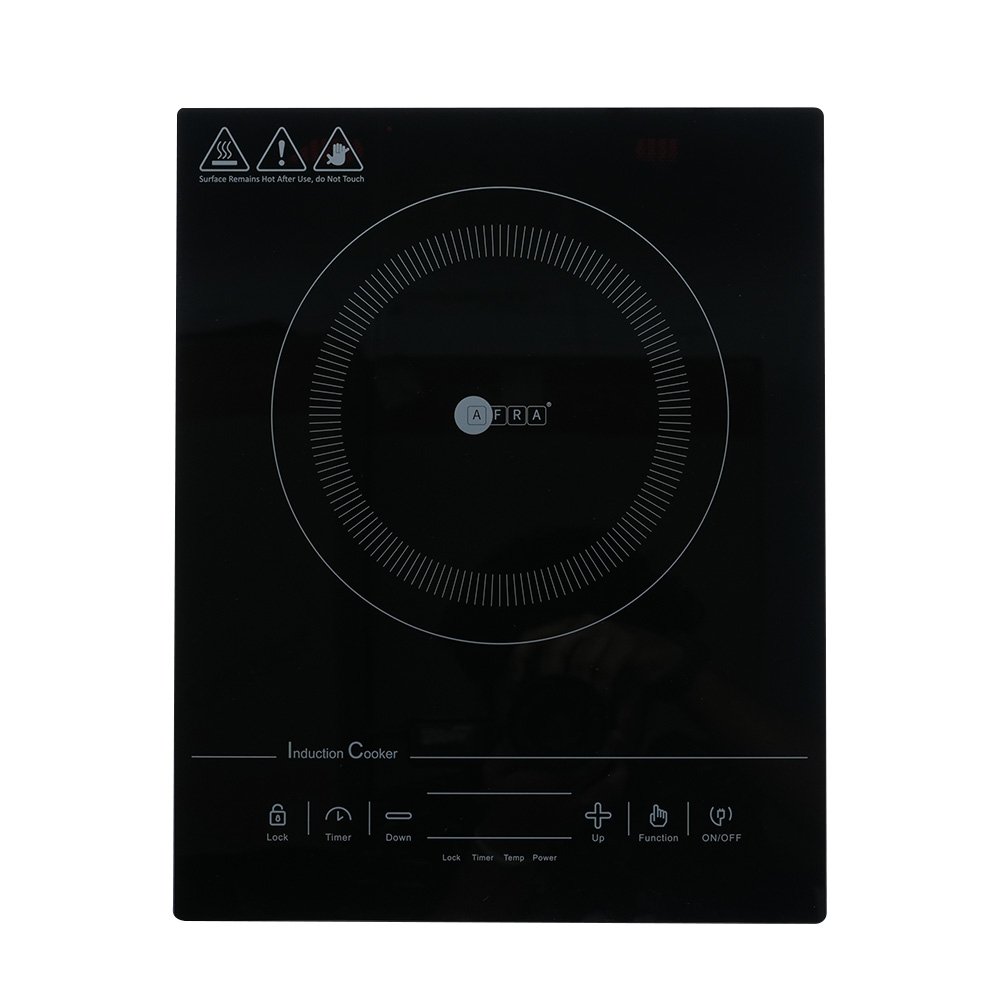 AFRA Induction Cooker - 2000W, 10-Stage Power Setting, Black